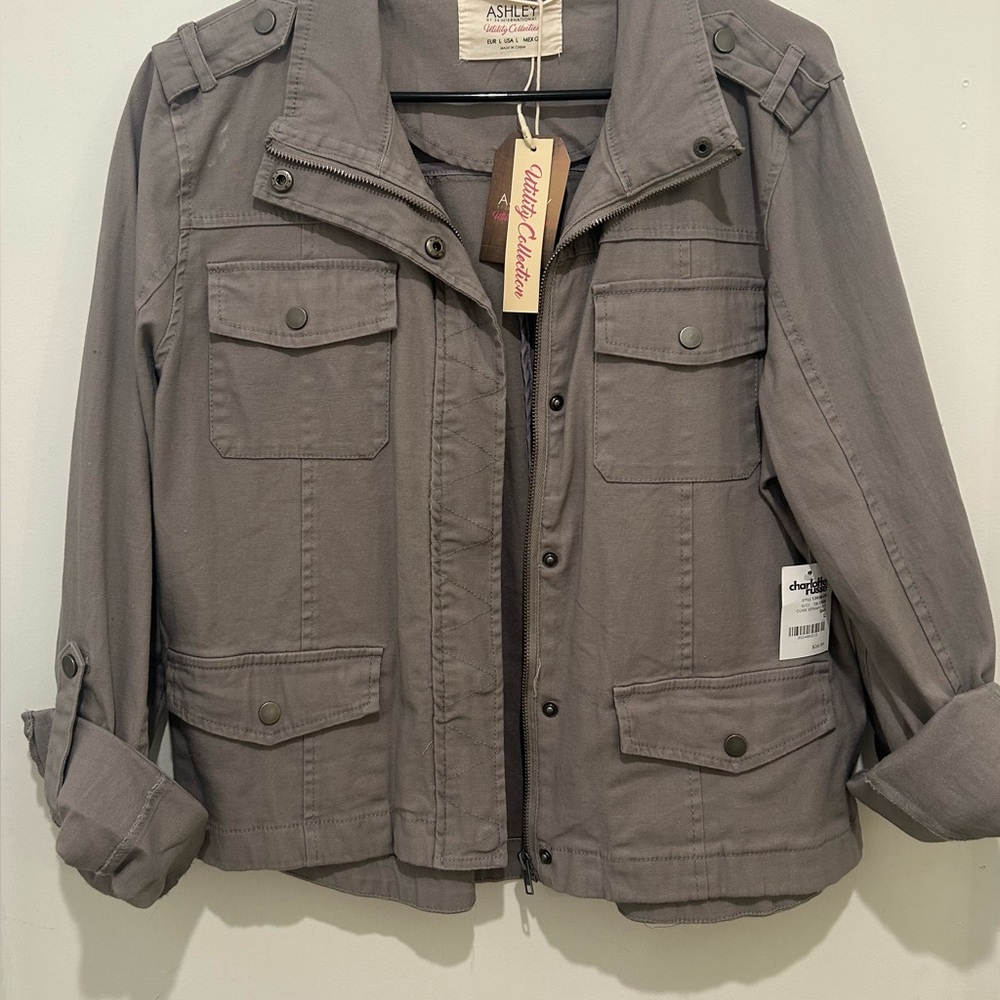 Ashley Stewart Charcoal Utility Jacket